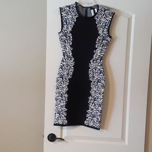 BCBG SLEEVELESS JACQUARD DRESS